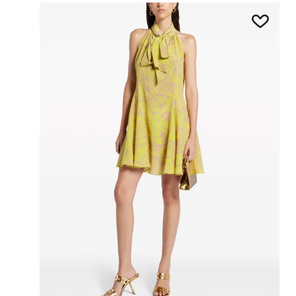 Versace Yellow and Brown Dress - Picture 3 of 11